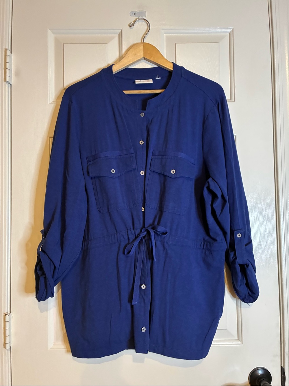 Denim&Co Navy Utility Drawstring Jacket